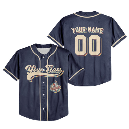 Personalized Vintage Team Name Custom Collection Navy Baseball Jersey