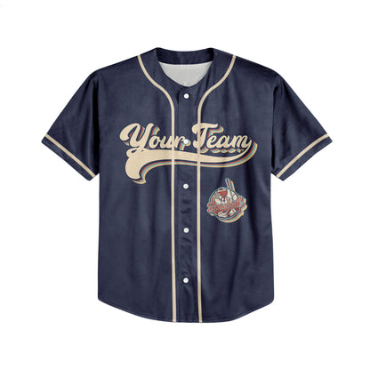 Personalized Vintage Team Name Custom Collection Navy Baseball Jersey