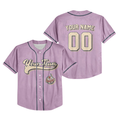 Personalized Vintage Team Name Custom Collection Pink Baseball Jersey