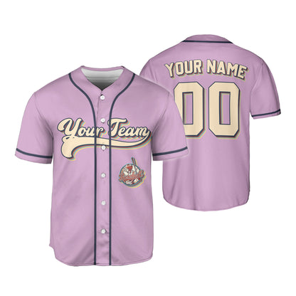 Personalized Vintage Team Name Custom Collection Pink Baseball Jersey