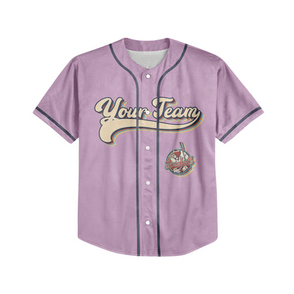 Personalized Vintage Team Name Custom Collection Pink Baseball Jersey