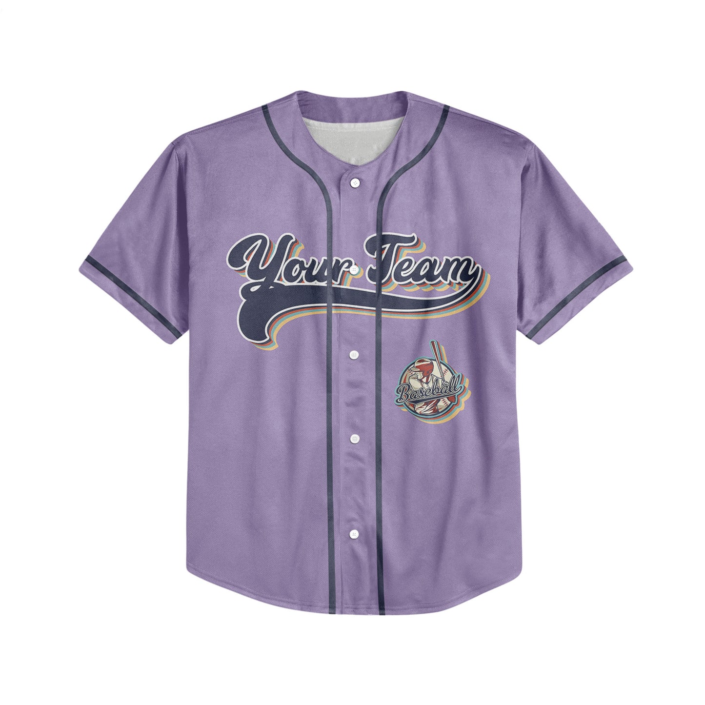 Personalized Vintage Team Name Custom Collection Purple Baseball Jersey