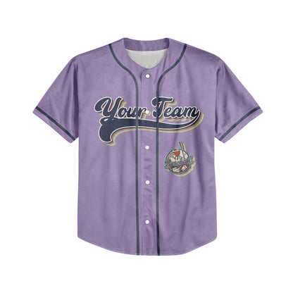 Personalized Vintage Team Name Custom Collection Purple Baseball Jersey