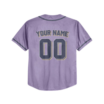 Personalized Vintage Team Name Custom Collection Purple Baseball Jersey