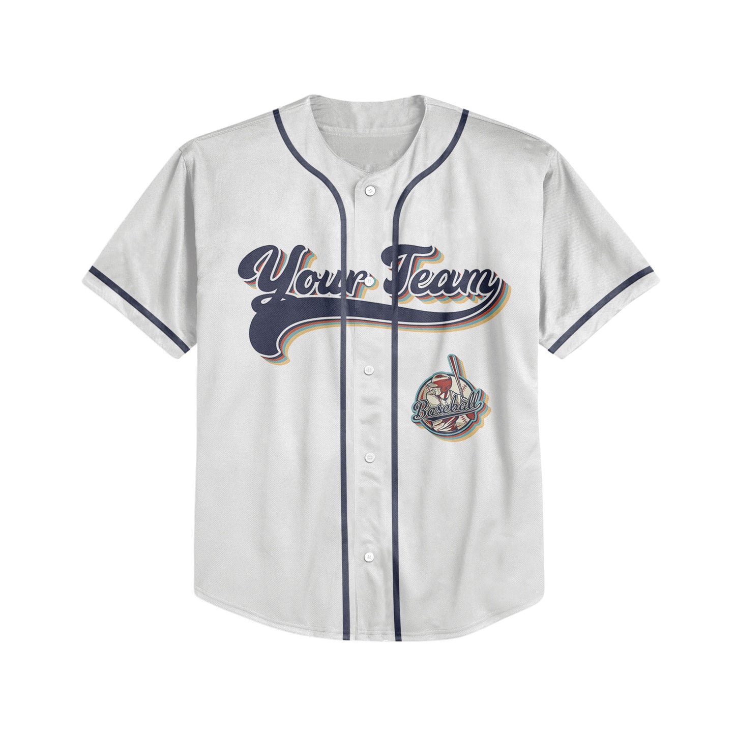 Personalized Vintage Team Name Custom Collection White Baseball Jersey