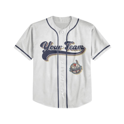 Personalized Vintage Team Name Custom Collection White Baseball Jersey