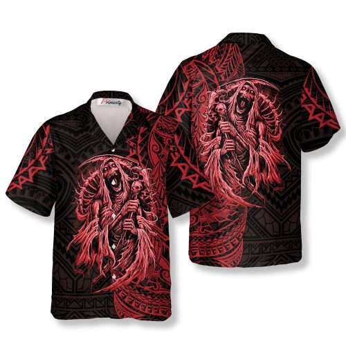 Red Death Skull Hawaiian Shirts For Men - Primesty