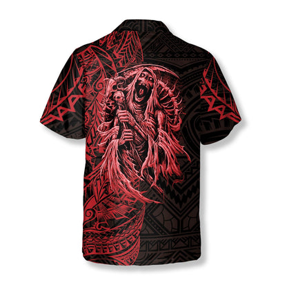 Red Death Skull Hawaiian Shirts For Men
