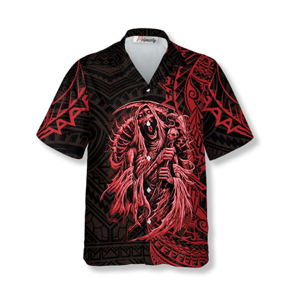 Red Death Skull Hawaiian Shirts For Men