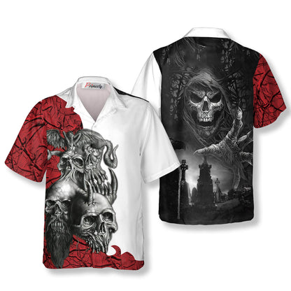 Red Roots Skull Hawaiian Shirt - Primesty