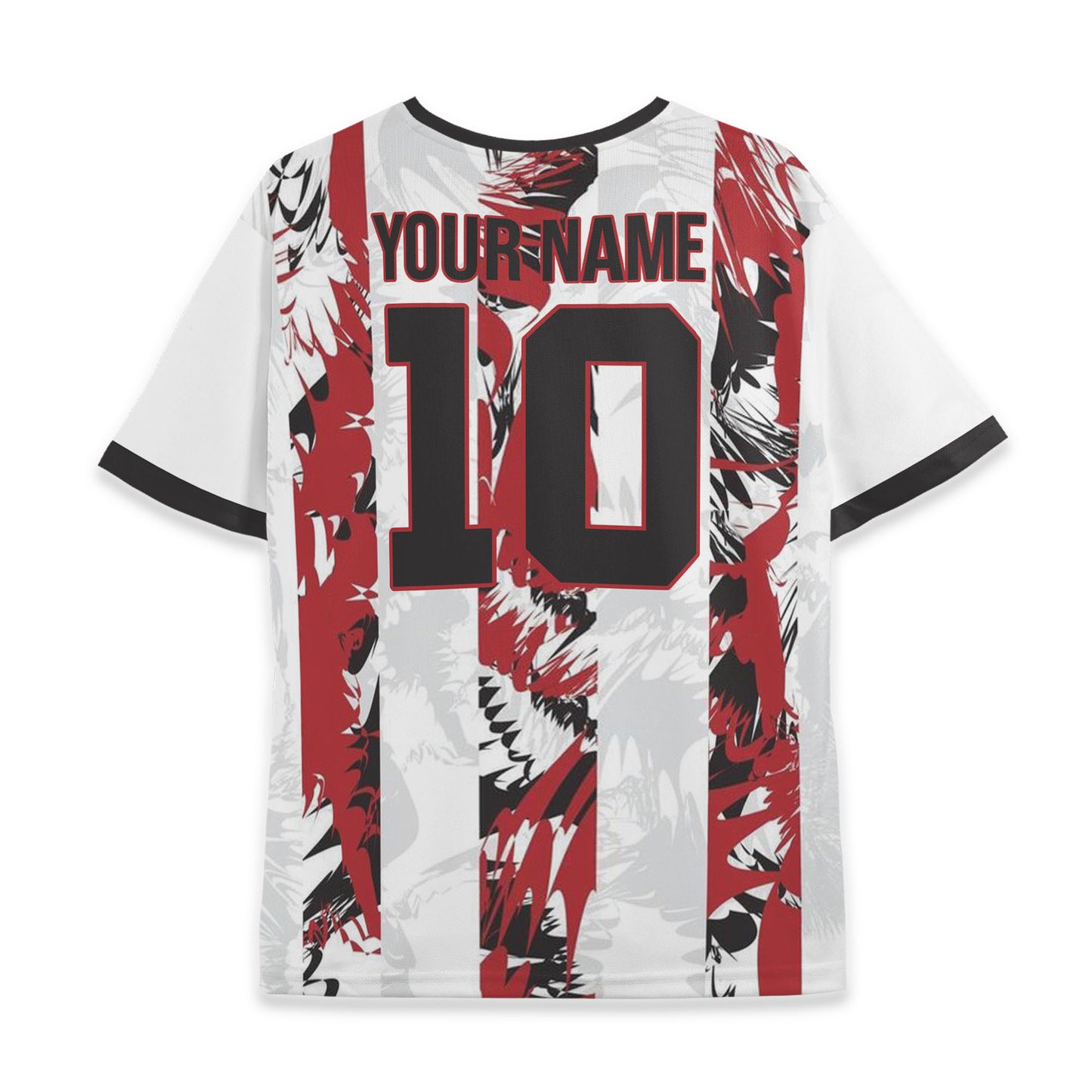 Custom Team Red and White Bold Stripe Soccer Jersey