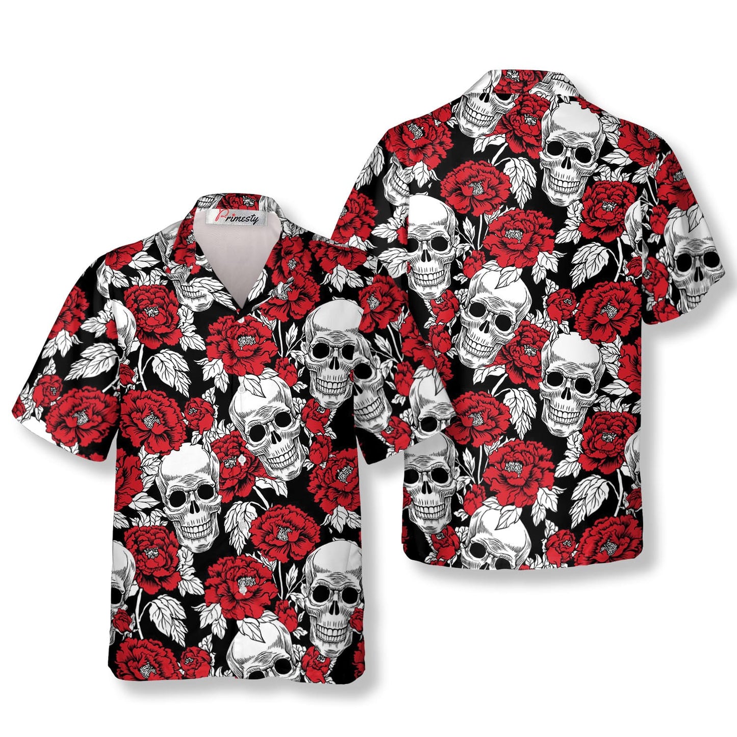 Roses And Skeleton Skull Hawaiian Shirt