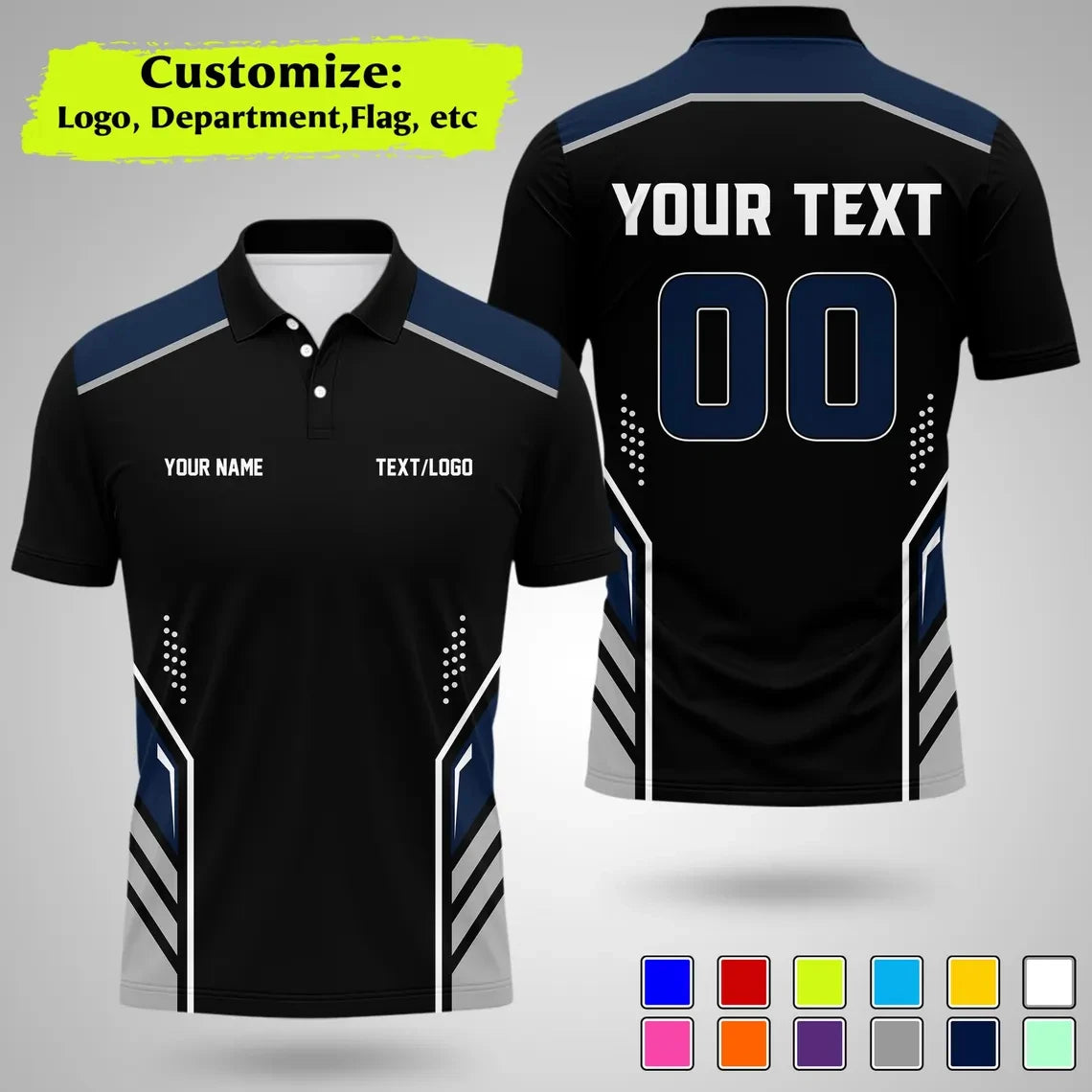 Personalized Team Polo Shirt Name Logo Number Polo Shirts