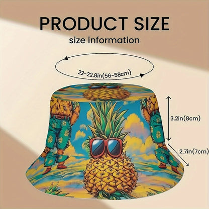 Vibrant Pineapple Print Bucket Hat Unisex Summer