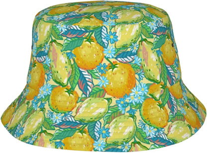 Tropical Banana Leaf Print Bucket Hat Unisex Summer Sun Hat UV Protection Casual Outdoor Beach Vacation Fisherman Hat
