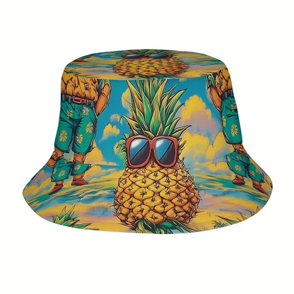 Vibrant Pineapple Print Bucket Hat Unisex Summer