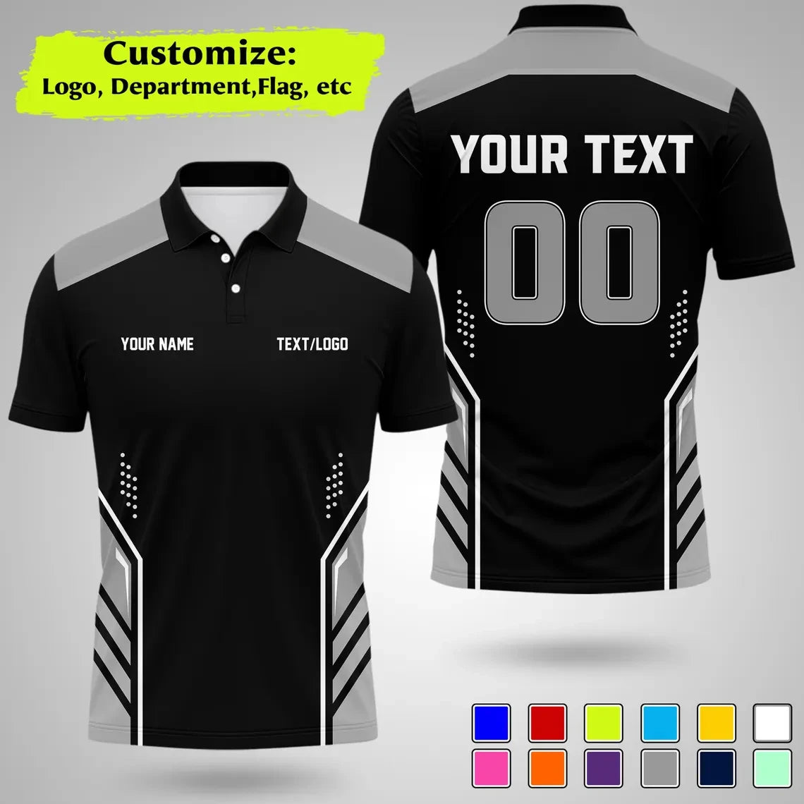 Personalized Team Polo Shirt Name Logo Number Polo Shirts