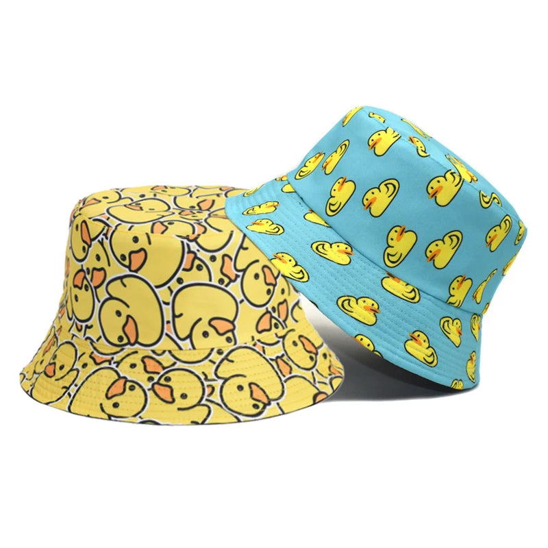 Duck Bucket Hat Cartoon Yellow Fisherman Hats