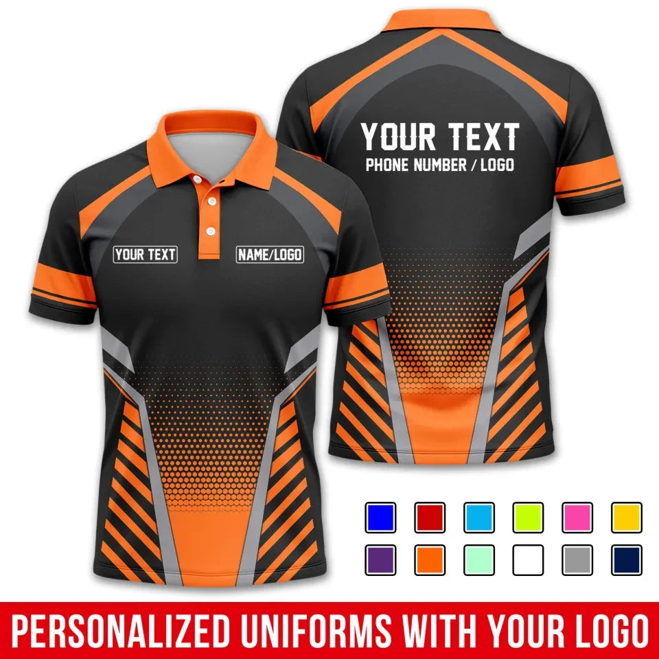 Custom Name Logo Text 3D Printed Polo Shirts Trend Button Up Sports
