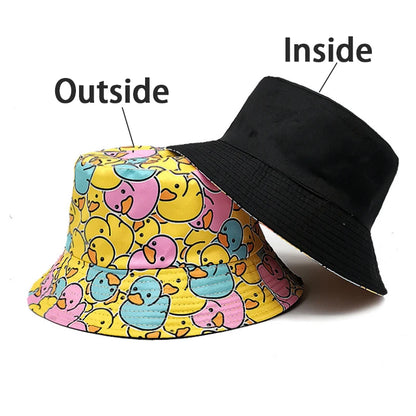 Duck Bucket Hat Cartoon Yellow Fisherman Hats