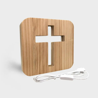 Lumen Wooden Cross Lamp Decor