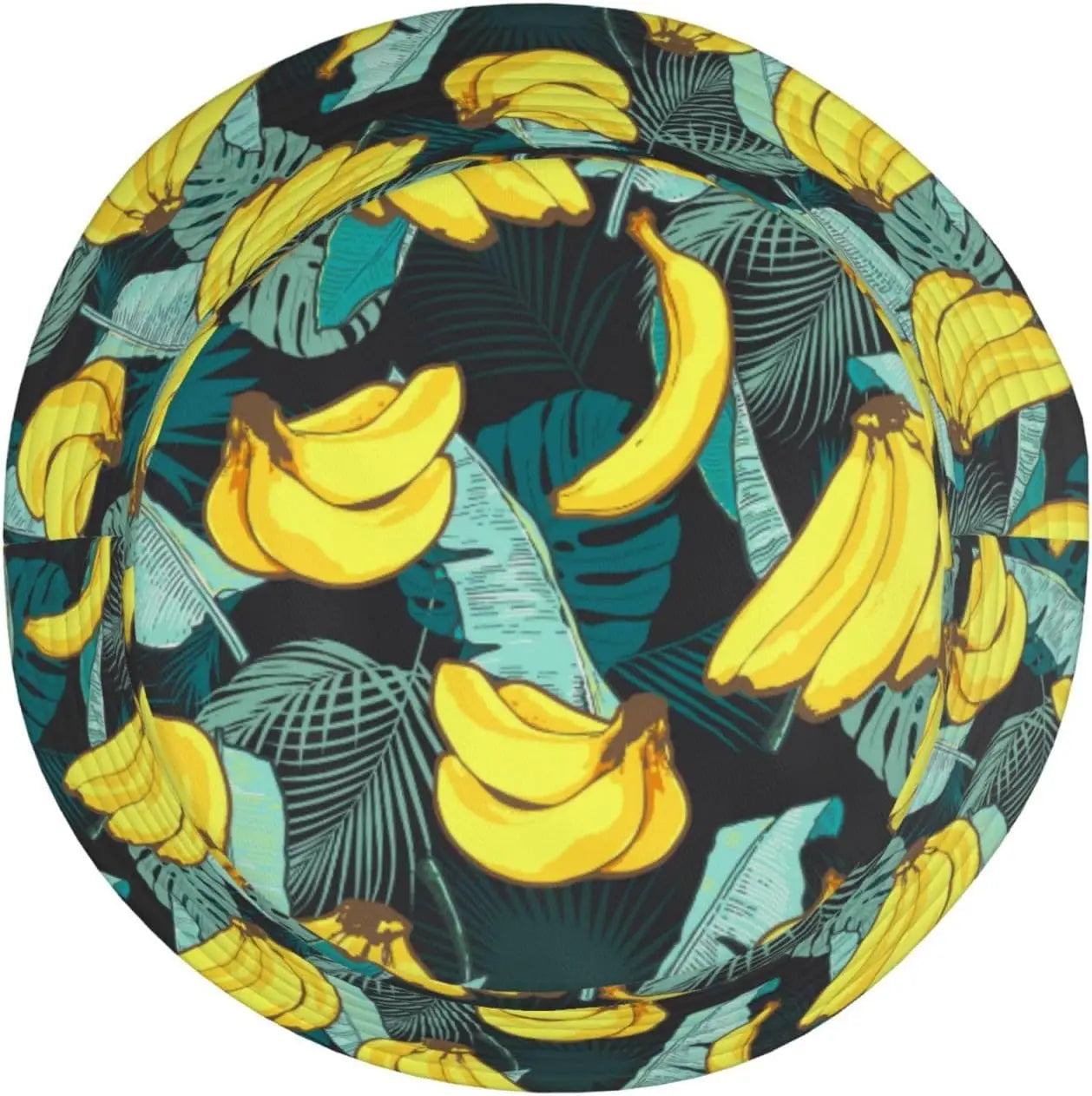 Tropical Banana Leaf Print Bucket Hat Unisex Summer Sun Hat UV Protection Casual Outdoor Beach Vacation Fisherman Hat