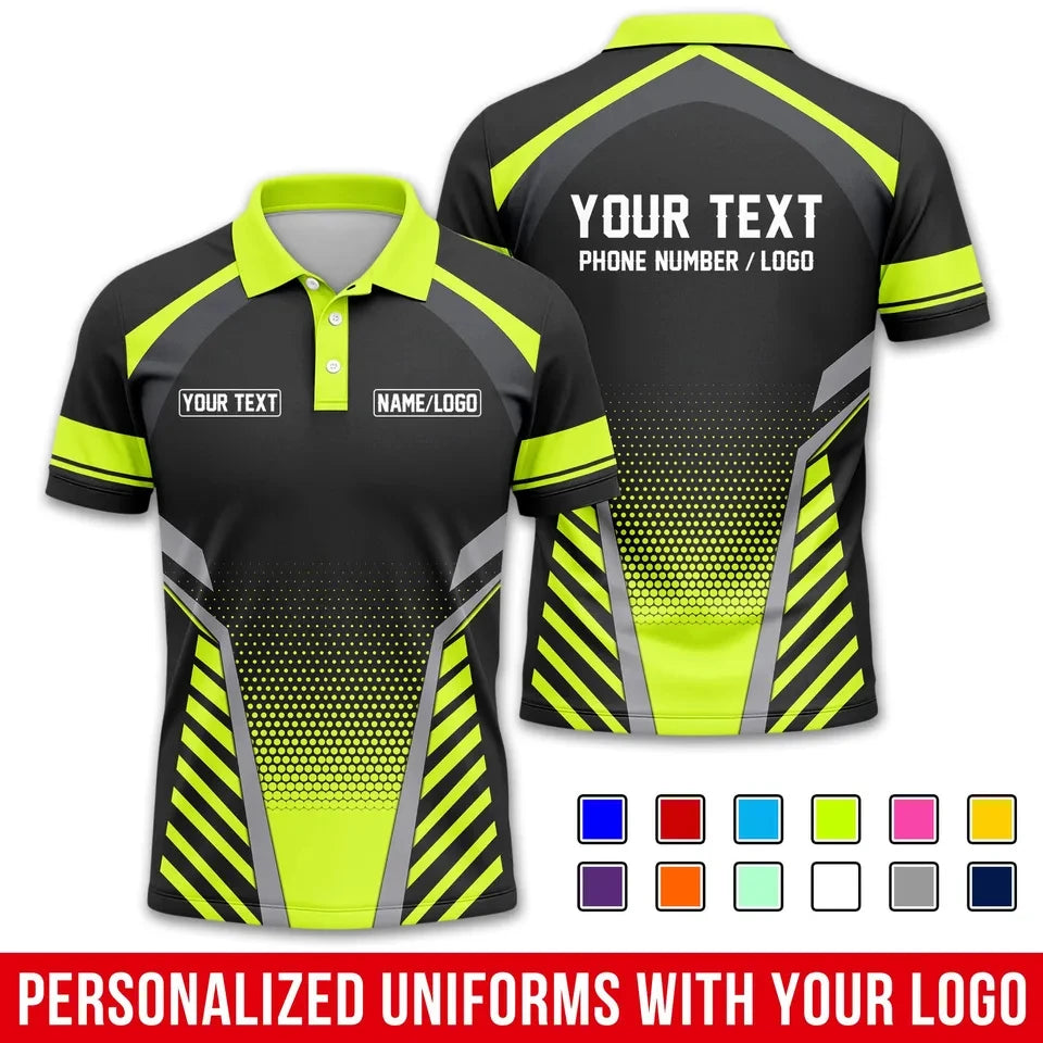 Custom Name Logo Text 3D Printed Polo Shirts Trend Button Up Sports