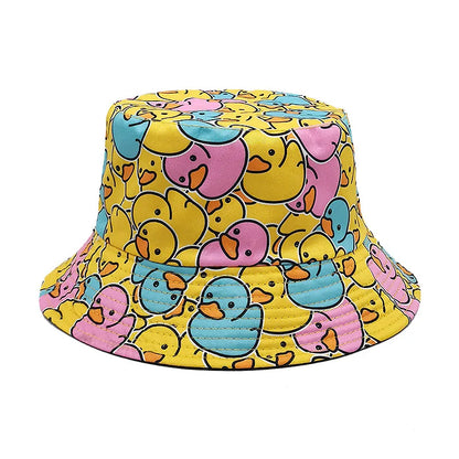Duck Bucket Hat Cartoon Yellow Fisherman Hats