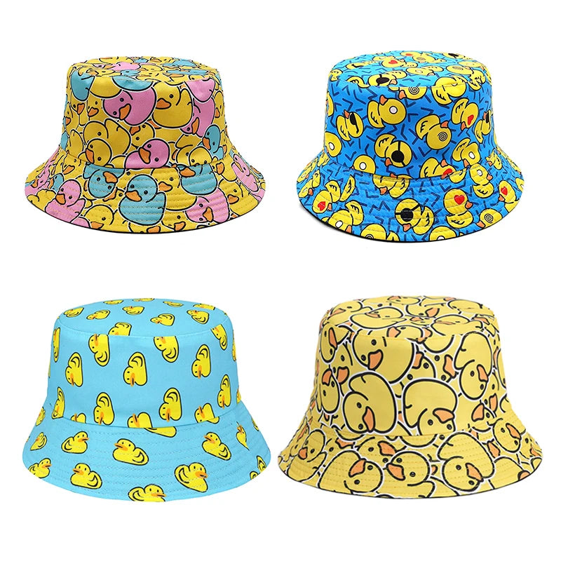 Duck Bucket Hat Cartoon Yellow Fisherman Hats