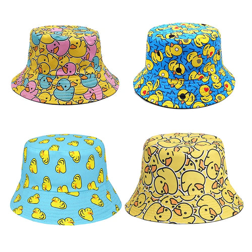 Duck Bucket Hat Cartoon Yellow Fisherman Hats