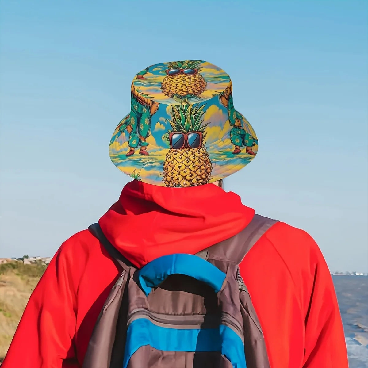 Vibrant Pineapple Print Bucket Hat Unisex Summer