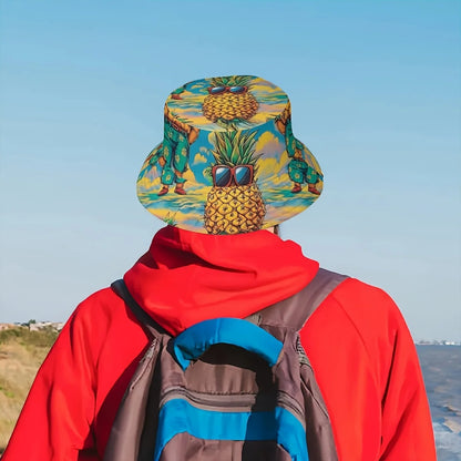 Vibrant Pineapple Print Bucket Hat Unisex Summer