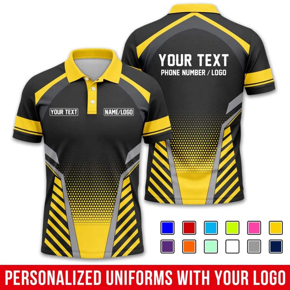 Custom Name Logo Text 3D Printed Polo Shirts Trend Button Up Sports