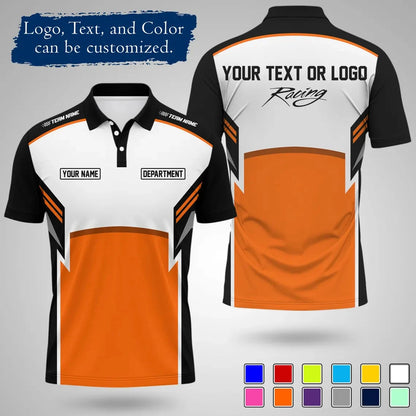 Custom Racing Polo Shirt  Team Name Print Breathable For Work