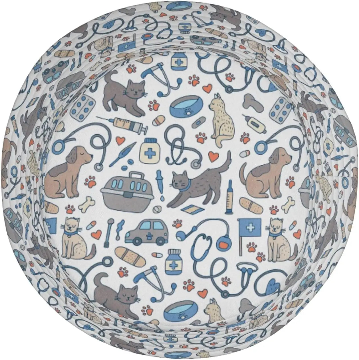 Veterinarian Pet Pattern Bucket Hats Summer Sun Beach Travel Outdoor