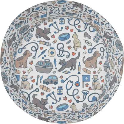 Veterinarian Pet Pattern Bucket Hats Summer Sun Beach Travel Outdoor
