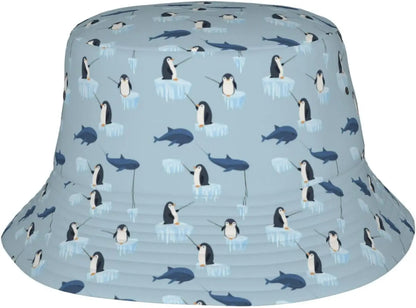 Shark Print Bucket Hat Ocean Animal Pattern Sun Hat