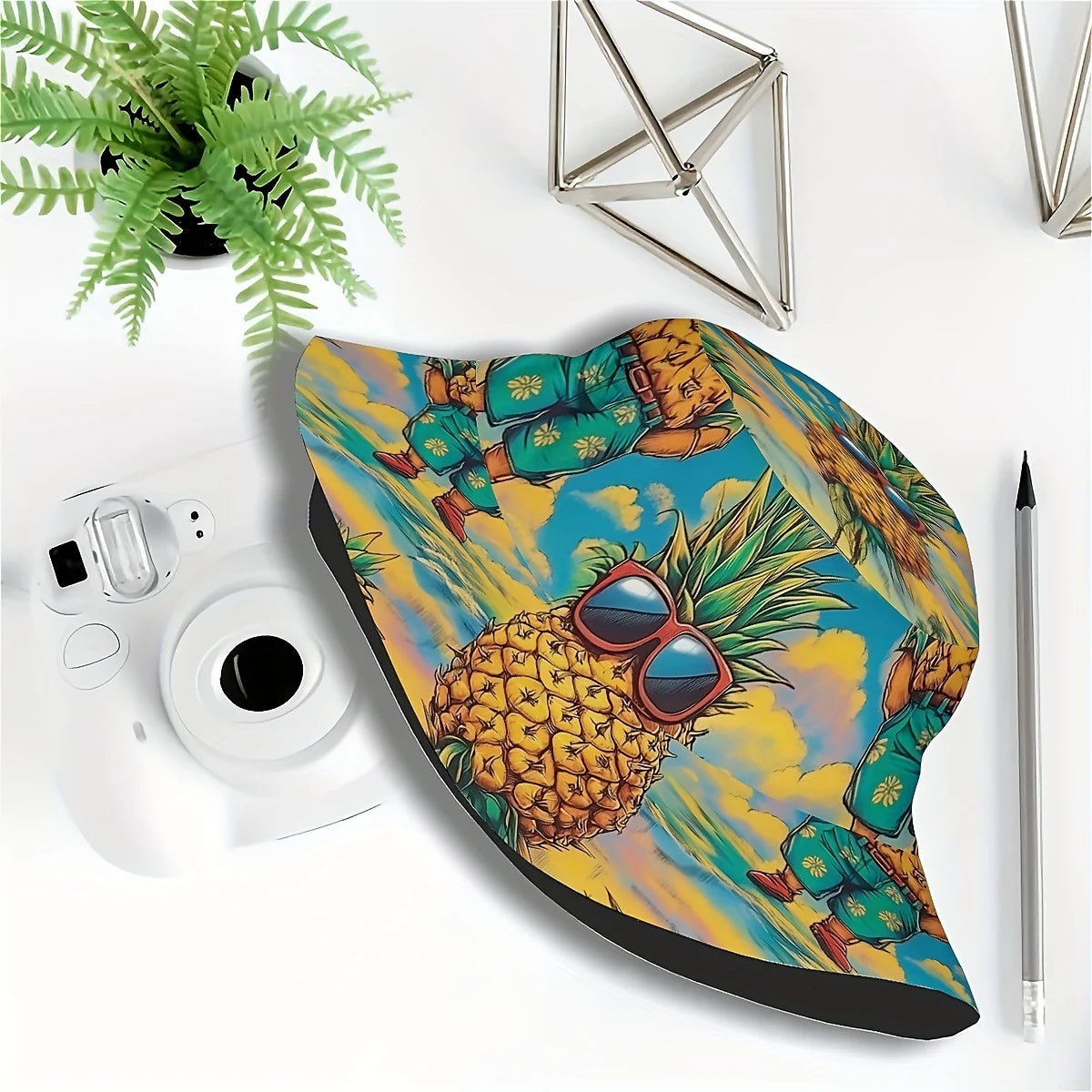 Vibrant Pineapple Print Bucket Hat Unisex Summer
