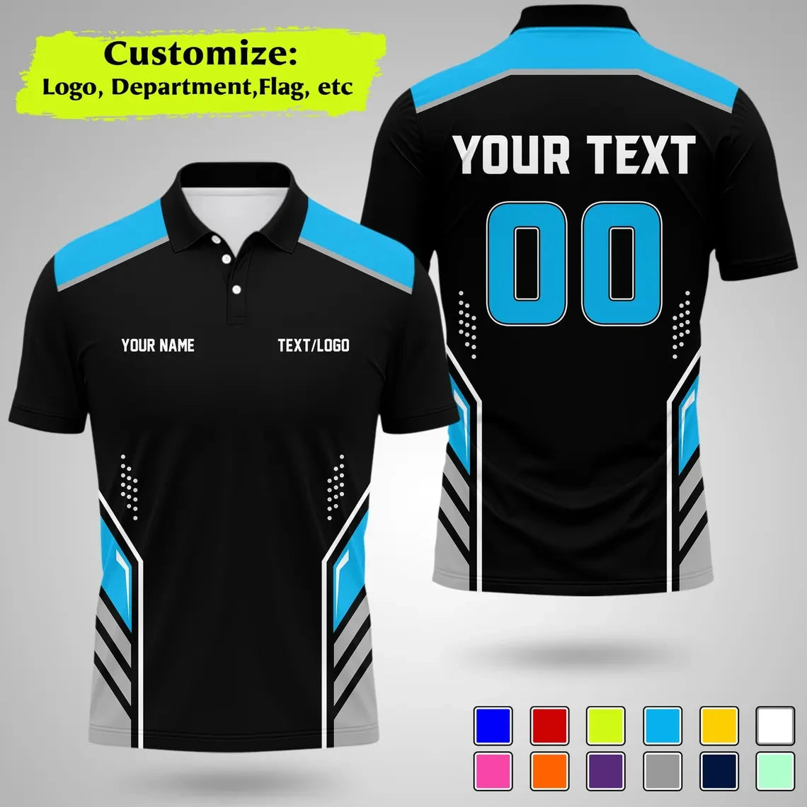 Personalized Team Polo Shirt Name Logo Number Polo Shirts