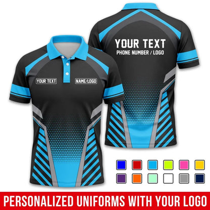 Custom Name Logo Text 3D Printed Polo Shirts Trend Button Up Sports