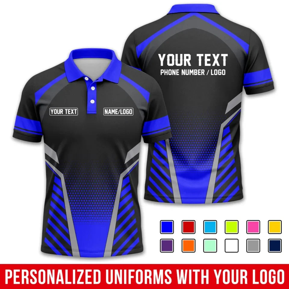 Custom Name Logo Text 3D Printed Polo Shirts Trend Button Up Sports