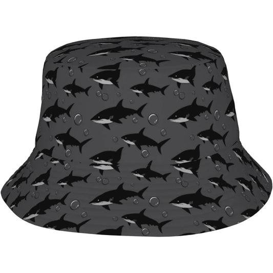 Shark Print Bucket Hat Ocean Animal Pattern Sun Hat