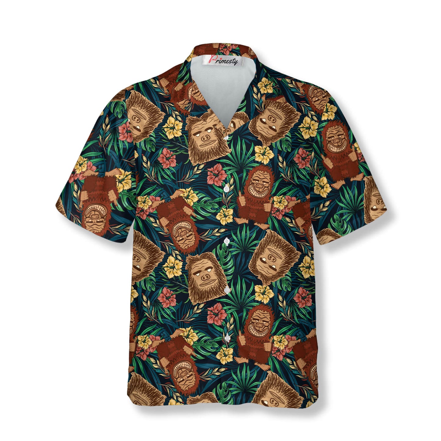 Sasquatch Tiki Bigfoot Hawaiian Shirts