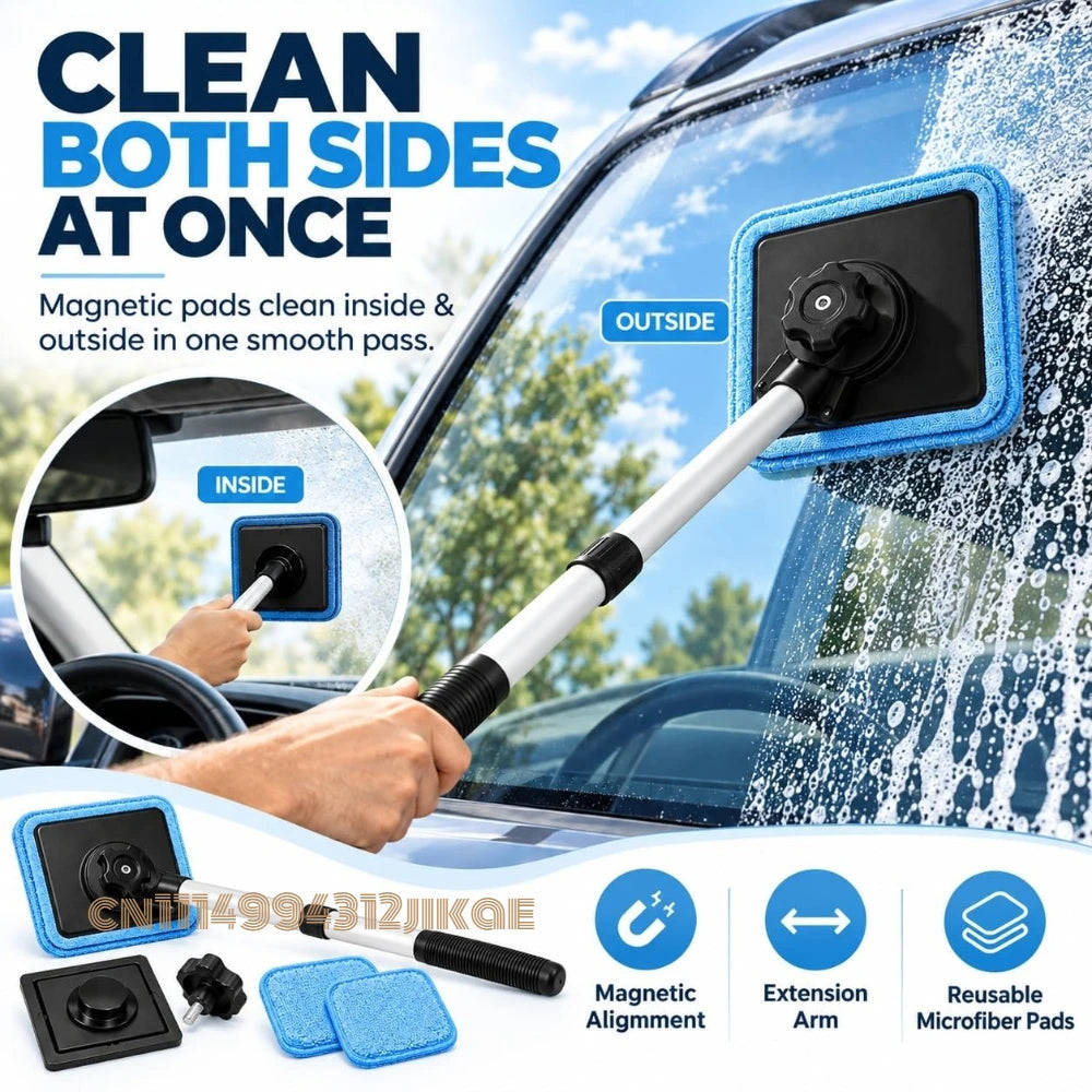 🚙Dual-Sided Magnetic Windshield Cleaner – Clean Both Sides at Once