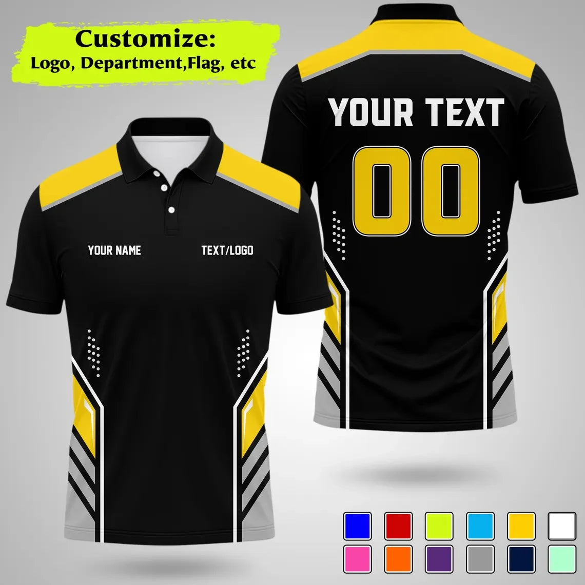 Personalized Team Polo Shirt Name Logo Number Polo Shirts