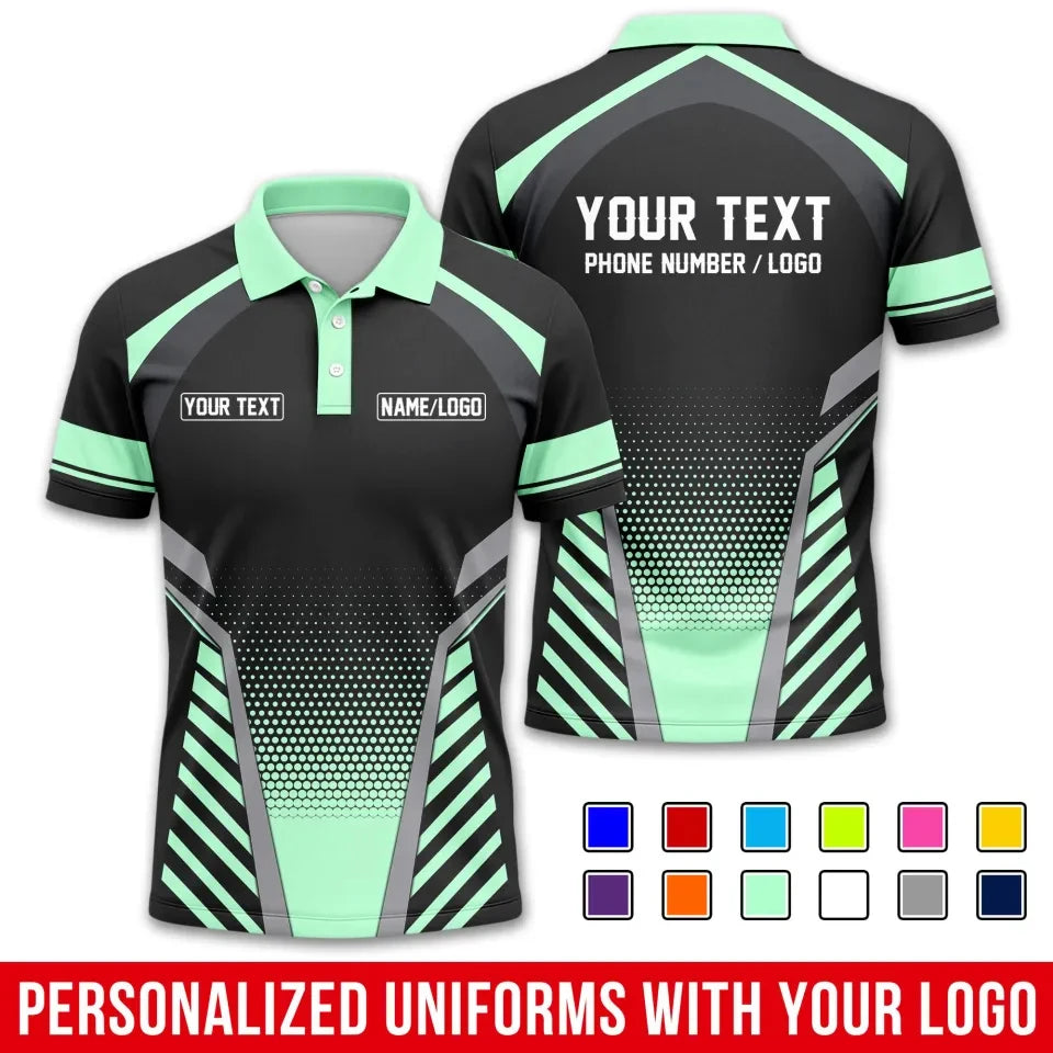 Custom Name Logo Text 3D Printed Polo Shirts Trend Button Up Sports