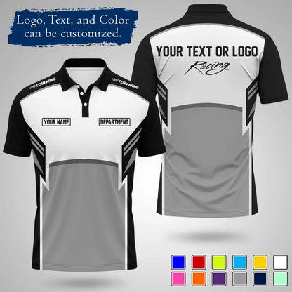 Custom Racing Polo Shirt  Team Name Print Breathable For Work