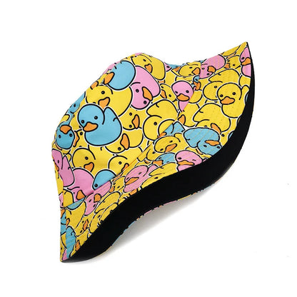 Duck Bucket Hat Cartoon Yellow Fisherman Hats