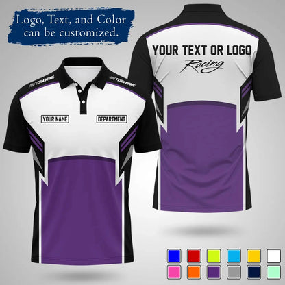 Custom Racing Polo Shirt  Team Name Print Breathable For Work