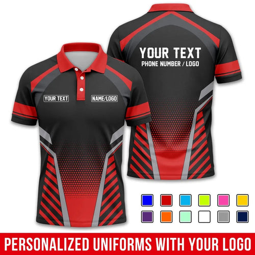 Custom Name Logo Text 3D Printed Polo Shirts Trend Button Up Sports